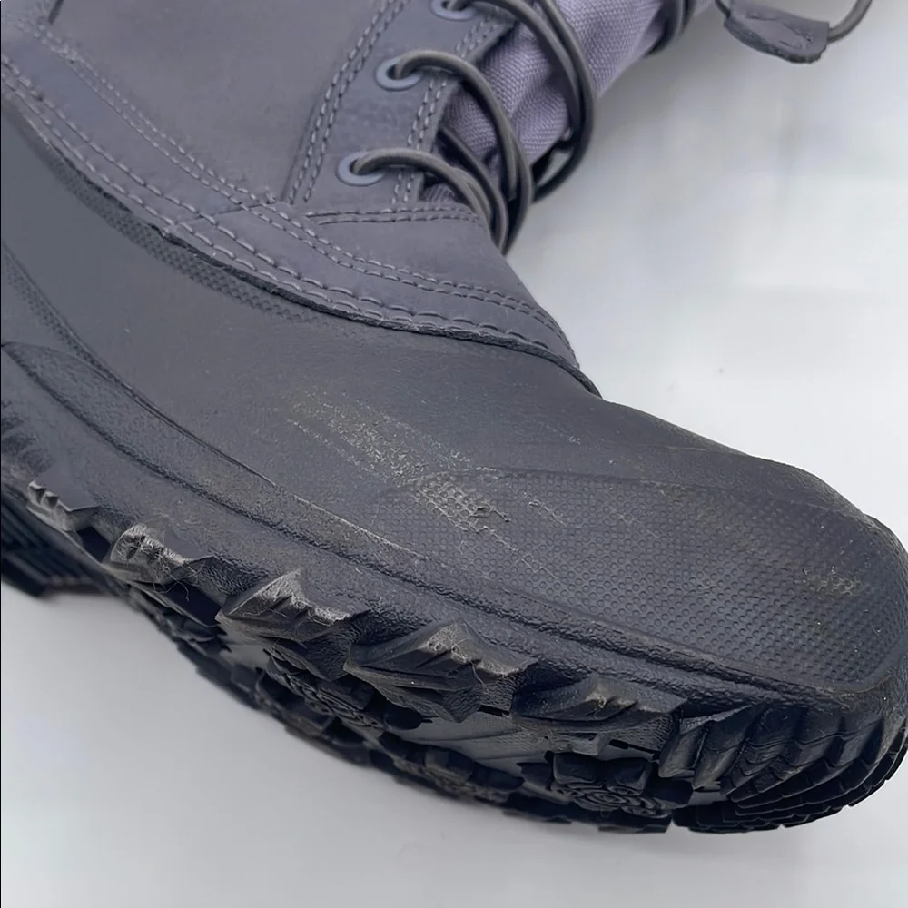 The North Face Gray Purple Winter Boots Waterproof Faux Fur Big Kid Size 5 Warm - Picture 14 of 16